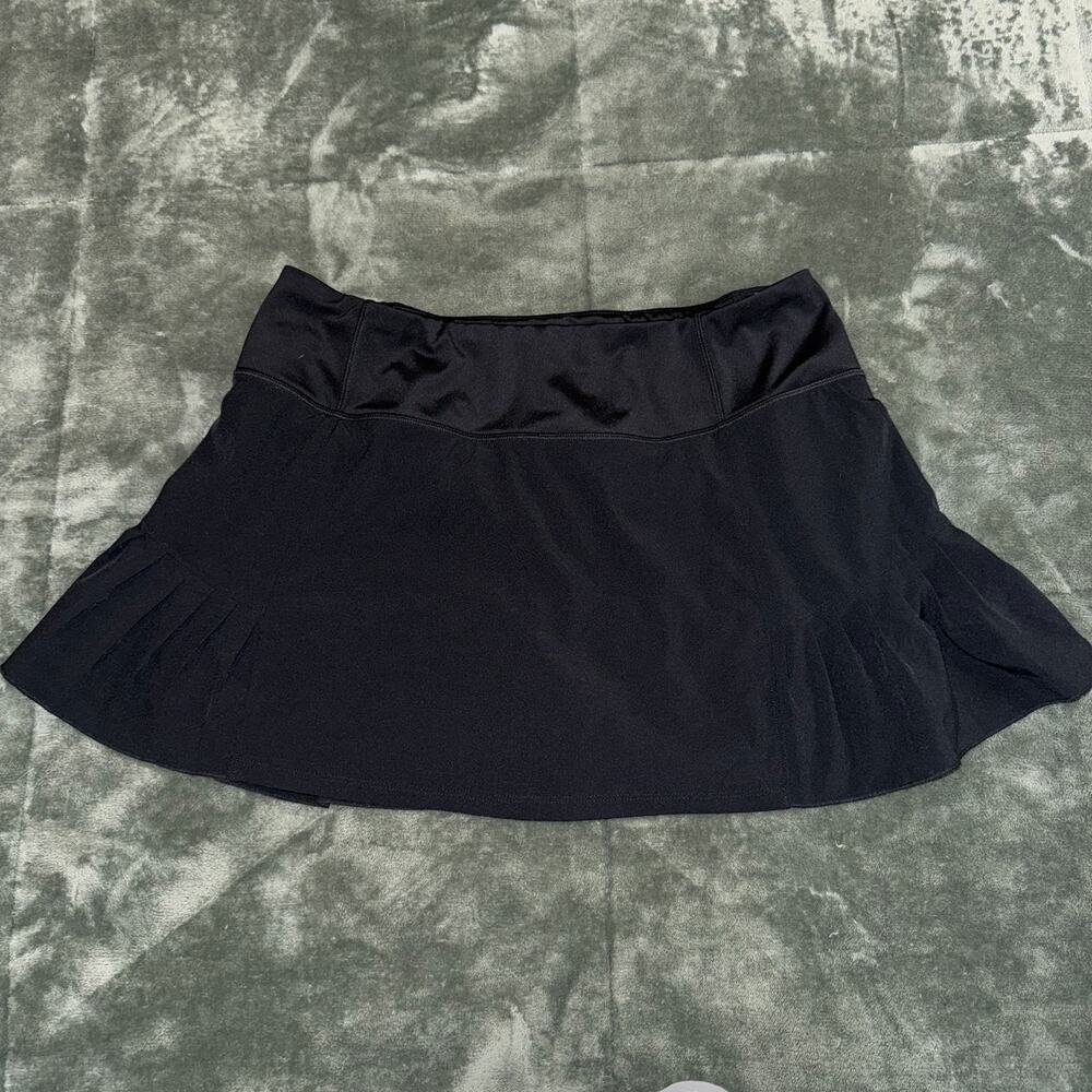 Mondetta Black Athletic Skort Skirt Women's Large Black Stretch Pleated Hem